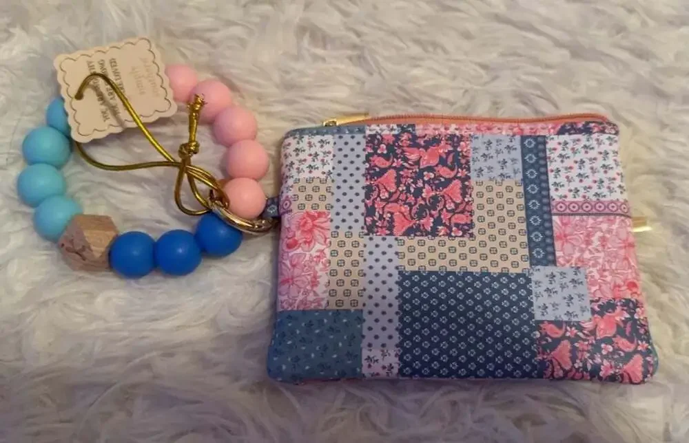 Simply Southern Patchwork Print Wristlet Keychain Wallet